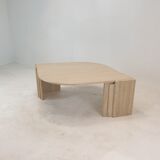 Table basse en travertin italien, années 1980