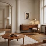 Vintage Mid-Century Modern Brown Teak Desk, 1960s