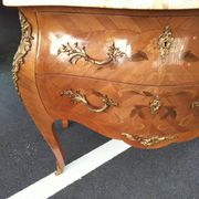 Commode ancien Louis XV marqueterie plateau marbre