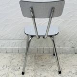 Set of 4 vintage grey chrome Formica kitchen chairs.