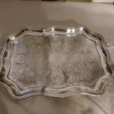 Large english silver metal tray