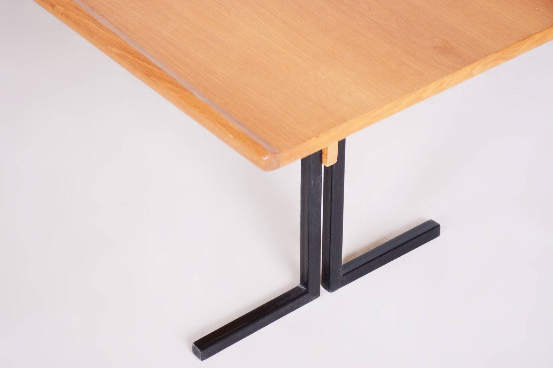 Mid-Century Modern Ash & Steel Dining Table, 1960s