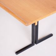 Mid-Century Modern Ash & Steel Dining Table, 1960s