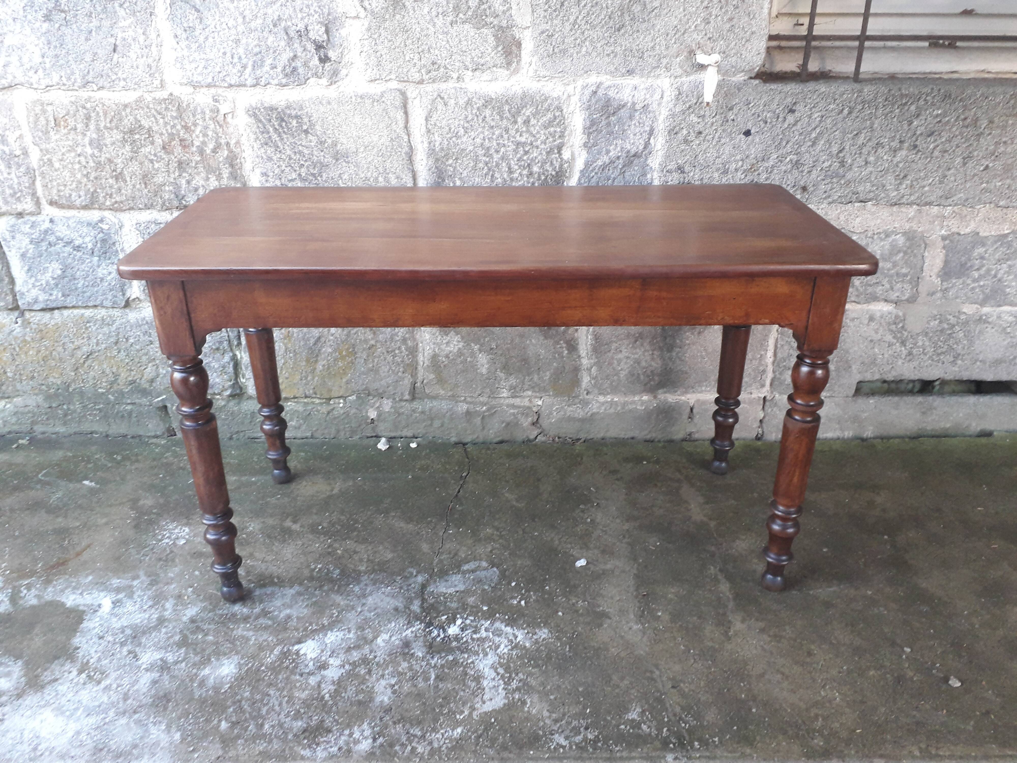 Wooden bistro table, legs turned 125 cm