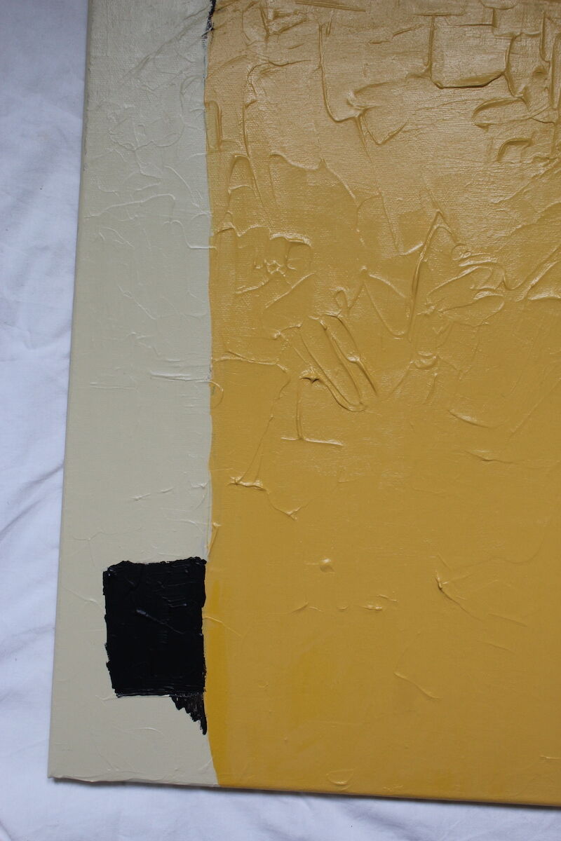 Abstract painting yellow acrylic "Soft harmony" 60x50cm