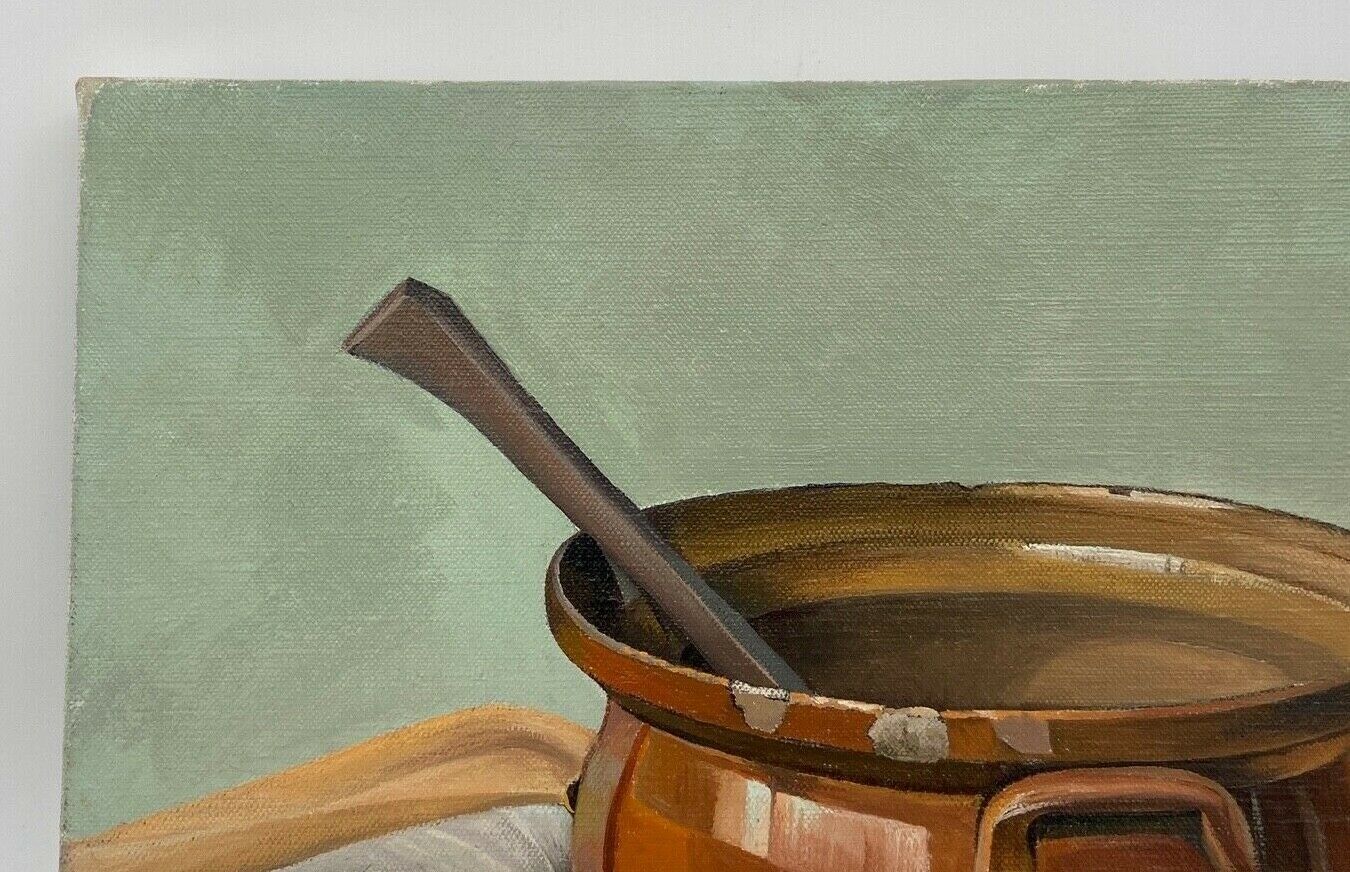Huile sur toile par Charlène le Perron l'ecuelle jaune nature morte