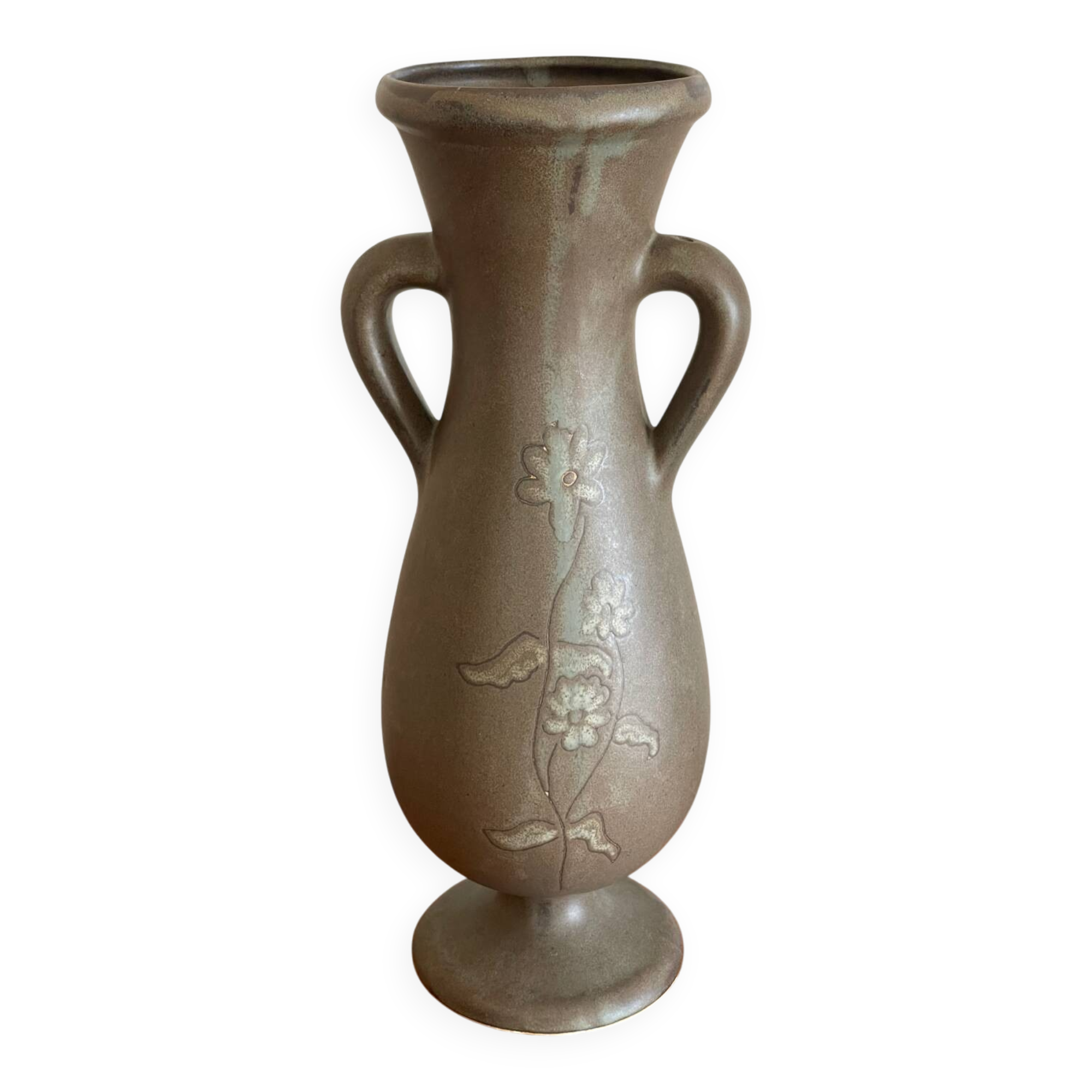 Large stoneware amphora vase