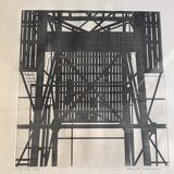 Lithograph by Rasmus Nellemann signed 1976 industrial structure
