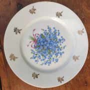 Plat en porcelaine myosotis