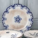 Assiette ancienne Vieillard, Rouen, bleue et blanche