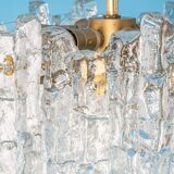 Large frosted glass chandelier from Murano by Kalmar, Austria, 1960s.