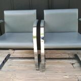 Gray skai chrome design armchair