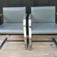 Gray skai chrome design armchair