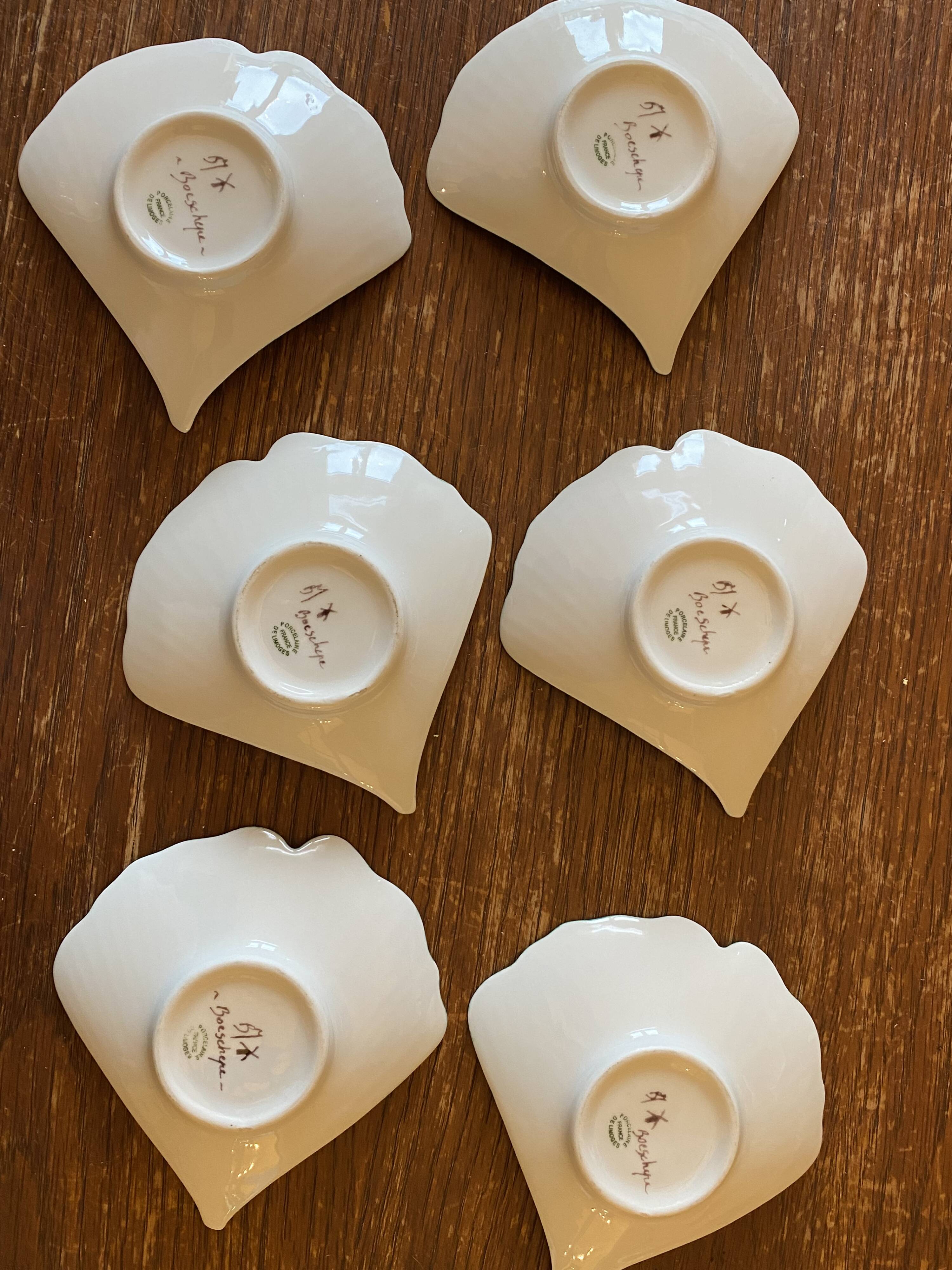 6 Hand Painted Limoges Porcelain Cups and Saucers