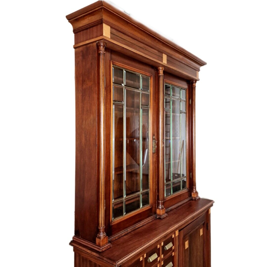 Armoire d’apothicaire Art Déco en acajou et marbre, 1909