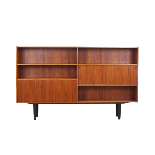 Bibliothèque en teck, design danois, années 1970, production: Danemark