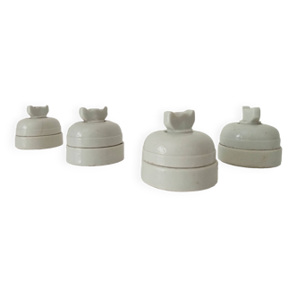 Set of 4 old 1930s/40s porcelain switches