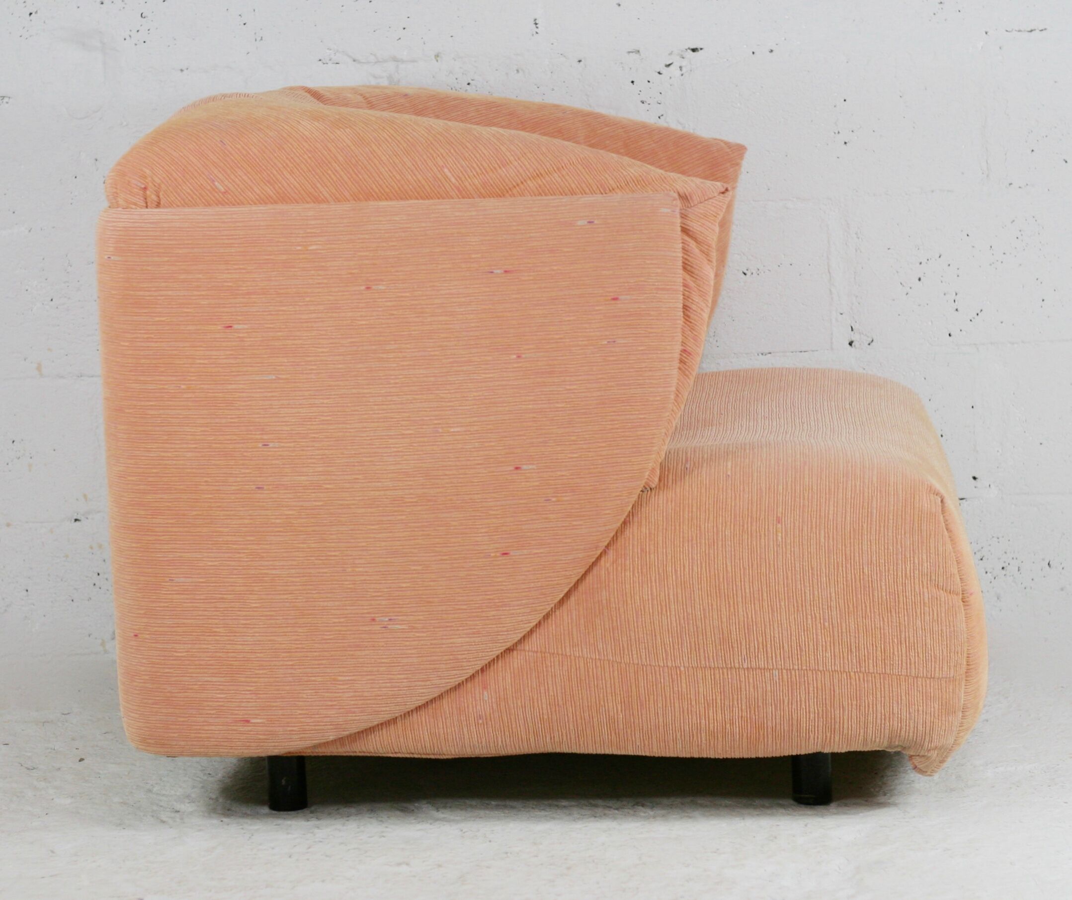Armchair Ligne Roset, pastel orange color, France, circa 1990