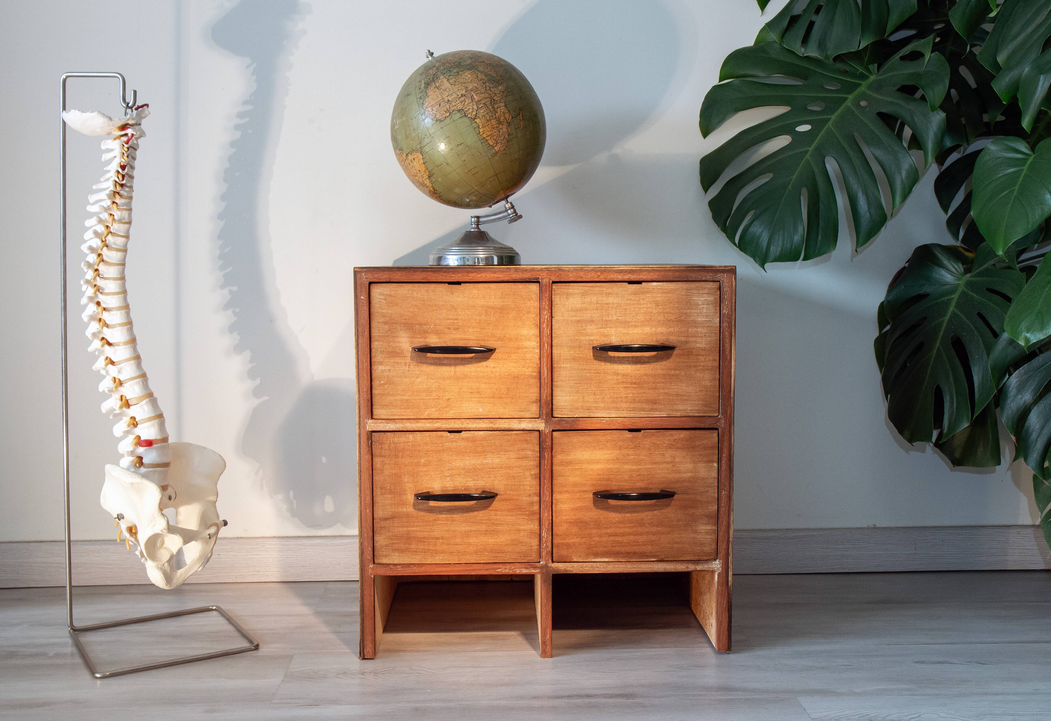 Wooden trade furniture with 4 drawers, 1960s
