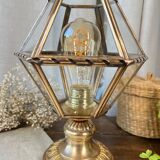 Lamp in brass, bronze and glass
