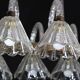 Museal 8 Light Art Decò Barovier e Toso Chandelier, Murano "Bubble" Glass,