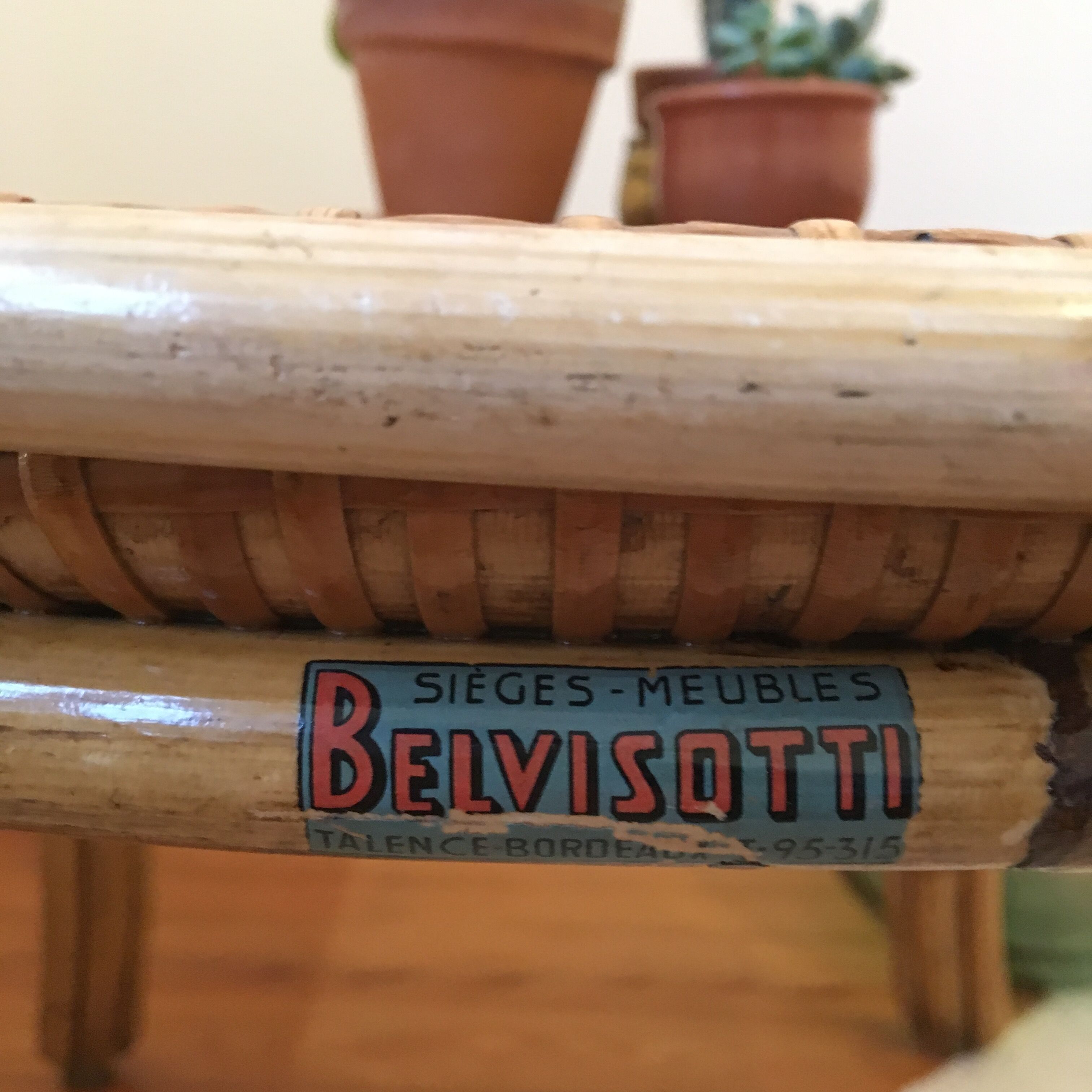 Table low rattan and caning