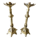 Pair of Antique Gothic Revival Candle Holders in Gold Bronze
