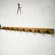 Brutalist wall coat rack with 8 hooks