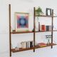 Danish wall shelving system in teak from the 1960s.
