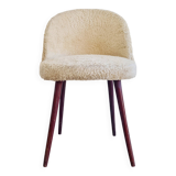 Vintage barrel furry chair with compass legs