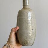 2 stoneware ceramics, vintage glazed stoneware vase
