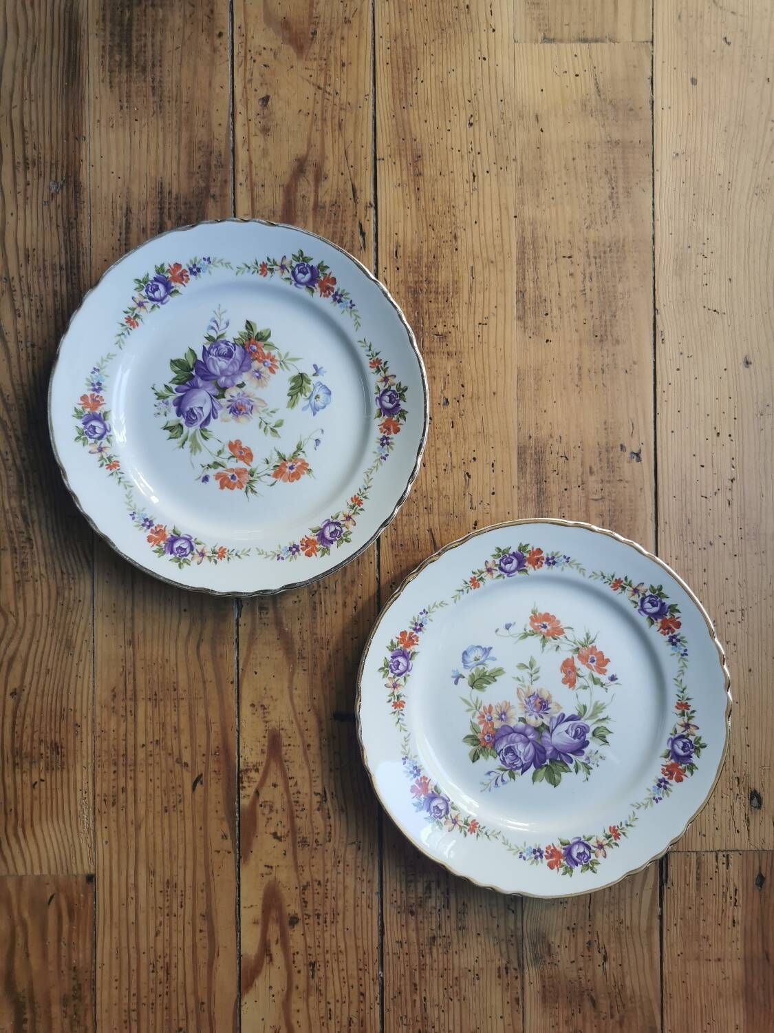 Mismatched vintage dinner plates