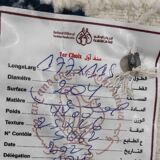 Handmade white blue and beige margoum rug