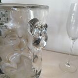 Crystal champagne bucket. Crystal of French Island.  Design and modern.  1960s