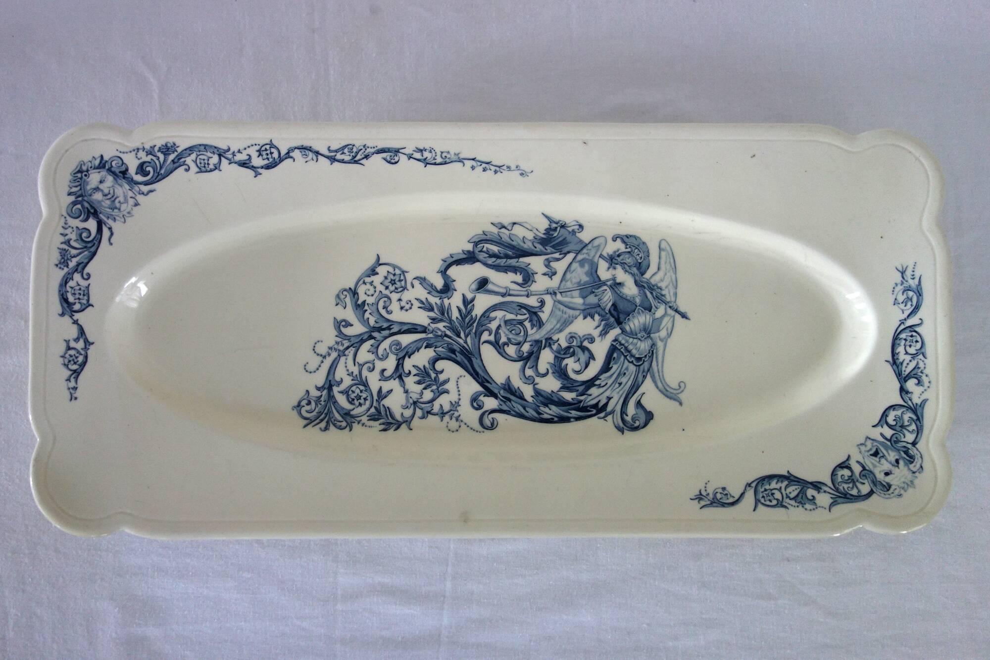 Large Terre de Fer Clairefontaine Renaissance 19th Century Platter