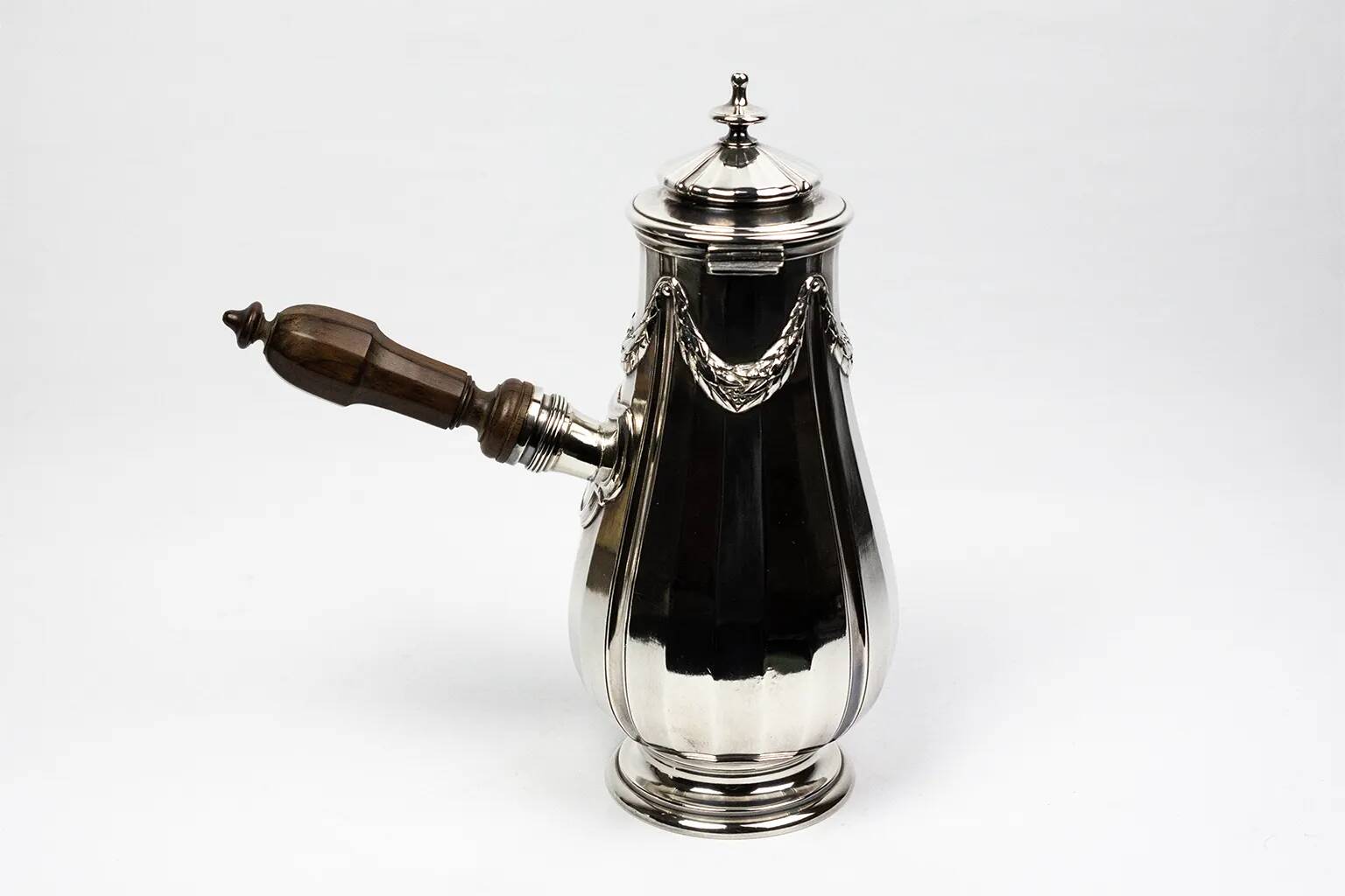 Art Nouveau Christofle Gallia chocolate pot in silver-plated metal - Early 20th century