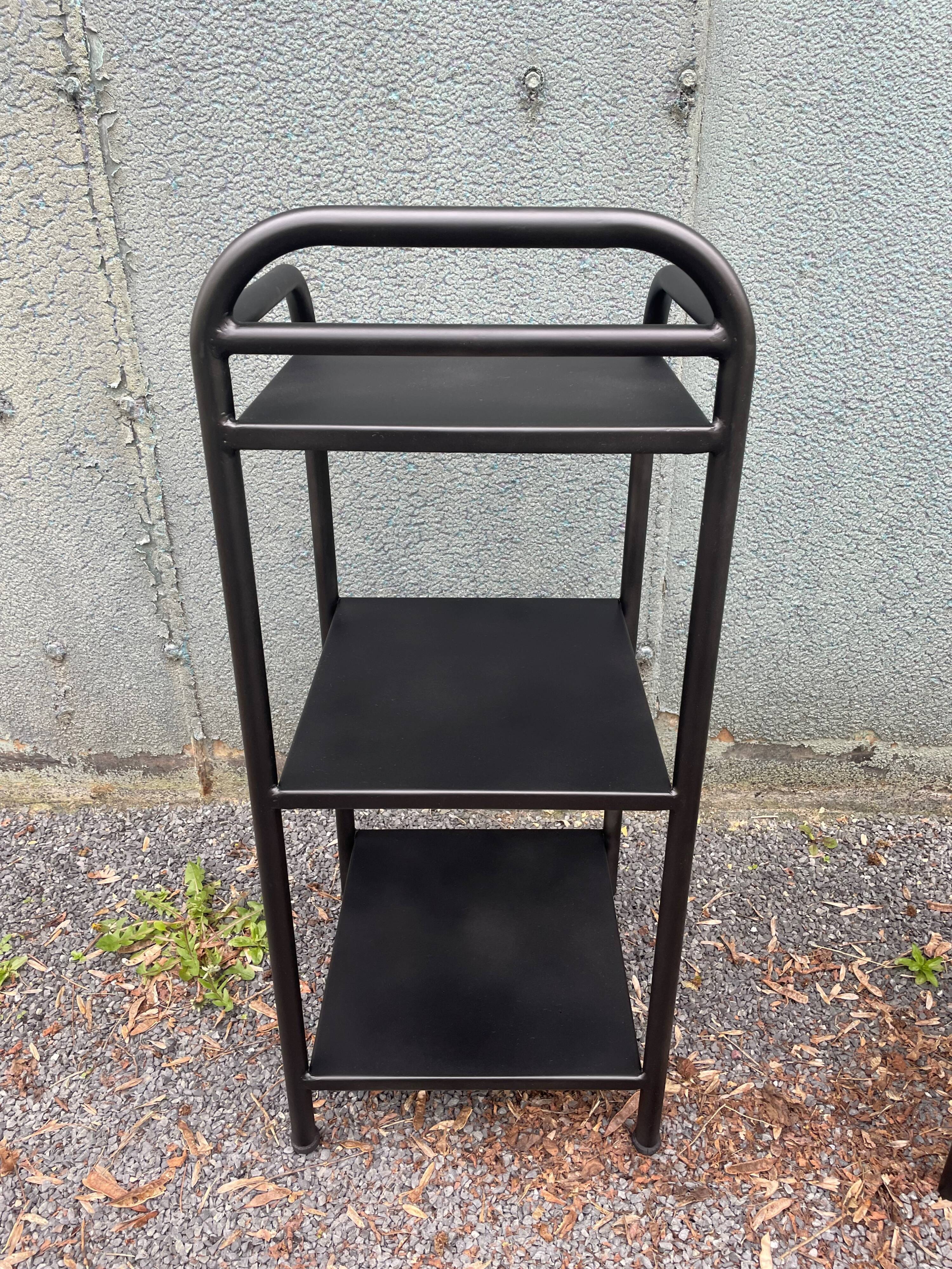 Pair of old military hospital bedside tables