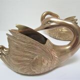 Two vintage solid brass brass zoomorphic pot pot cache