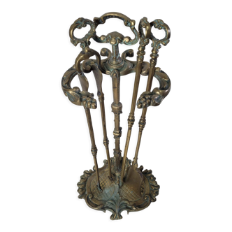 Louis XV style bronze fireplace kit