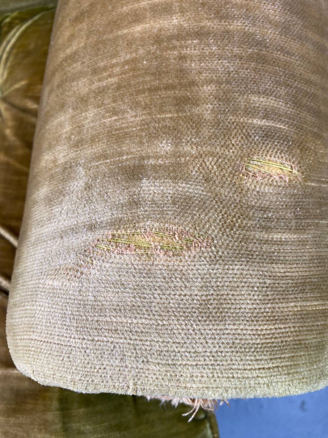 Fauteuil club vintage en tissu vert