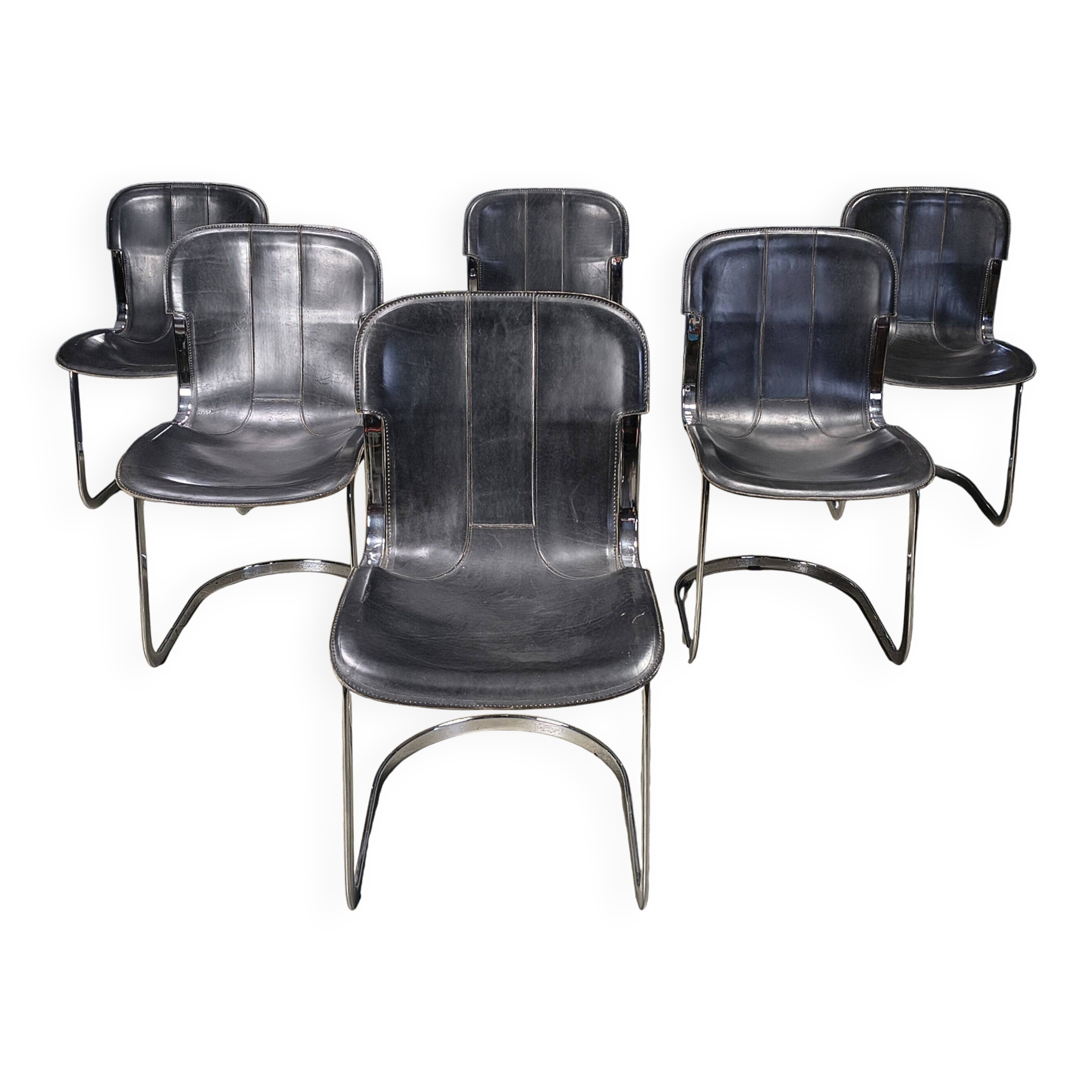 Chaises de salle à manger vintage par Cidue, ensemble de 6, années 1970