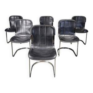 Chaises salle à manger vintage par Cidue, ensemble 6, années 1970
