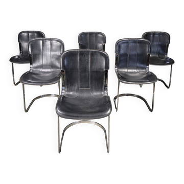 Chaises de salle à manger vintage par Cidue, ensemble de 6, années 1970