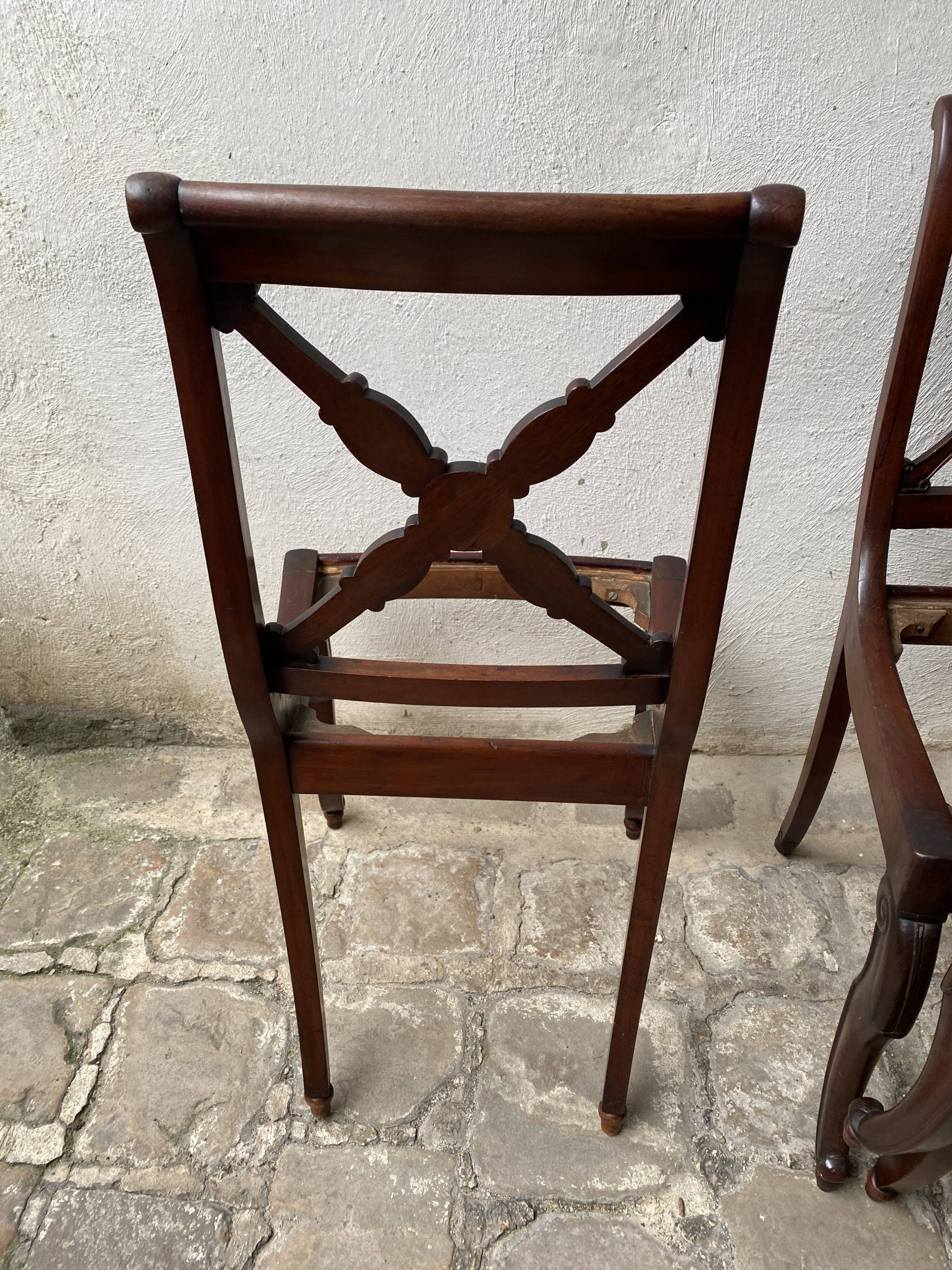 Set of 6 mahogany chairs from the early 19th century