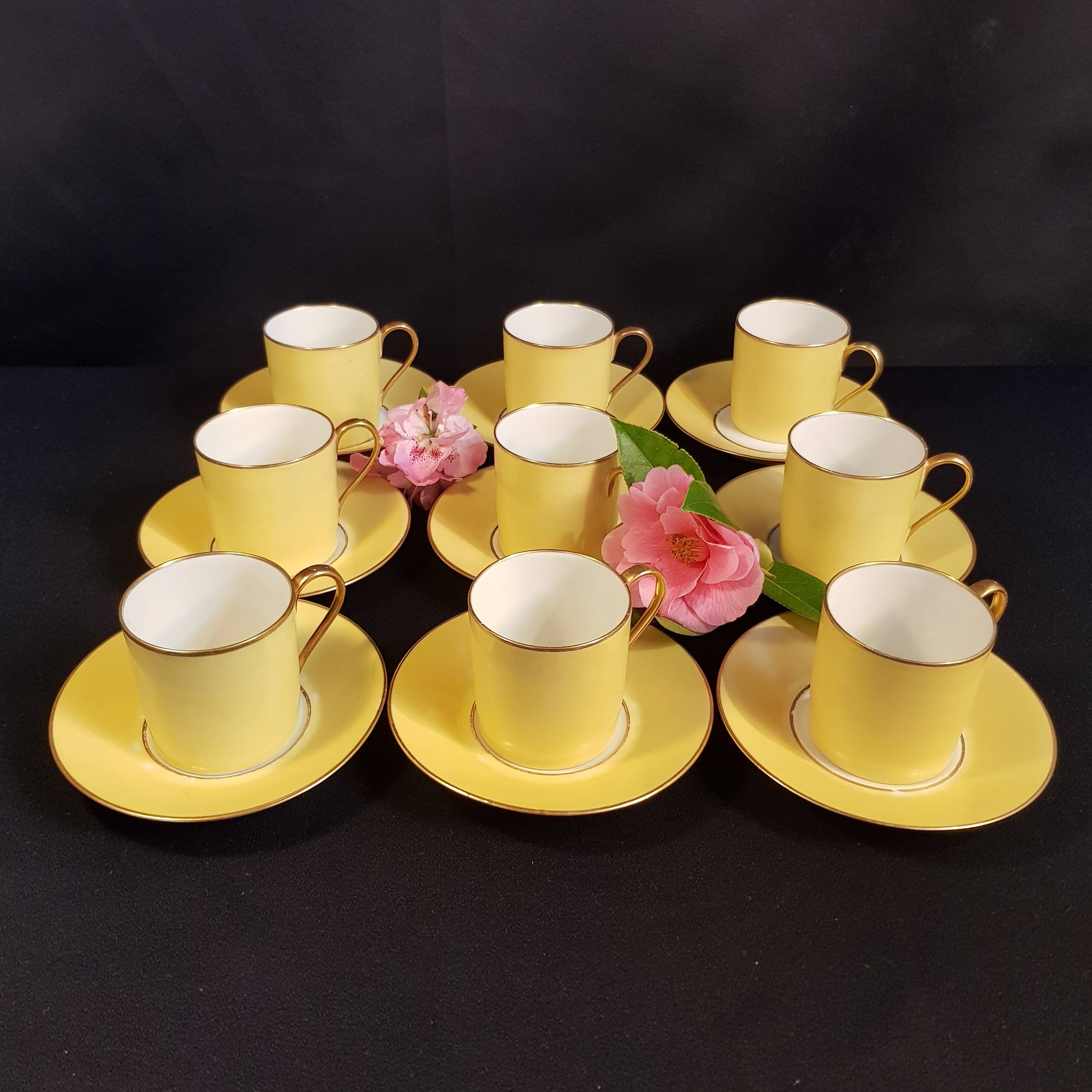 9 Limoges porcelain cups