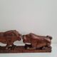 Lion and hippopotamus wood sculpture