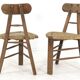 Ensemble de 2 chaises tripodes brutalistes