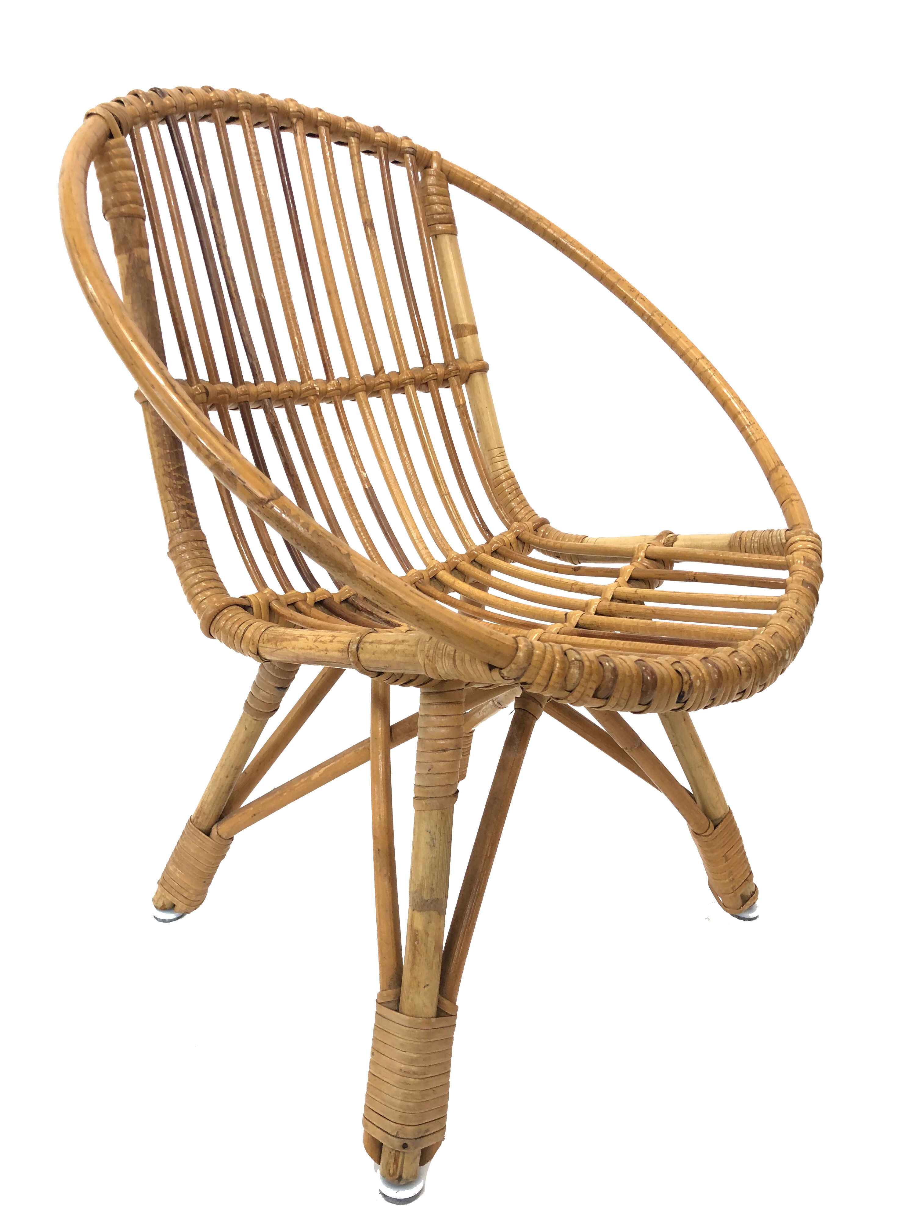 Rohe rattan vintage high chair by Rohe Noordwolde
