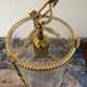 Cylindrical lantern suspension in brass and glass
