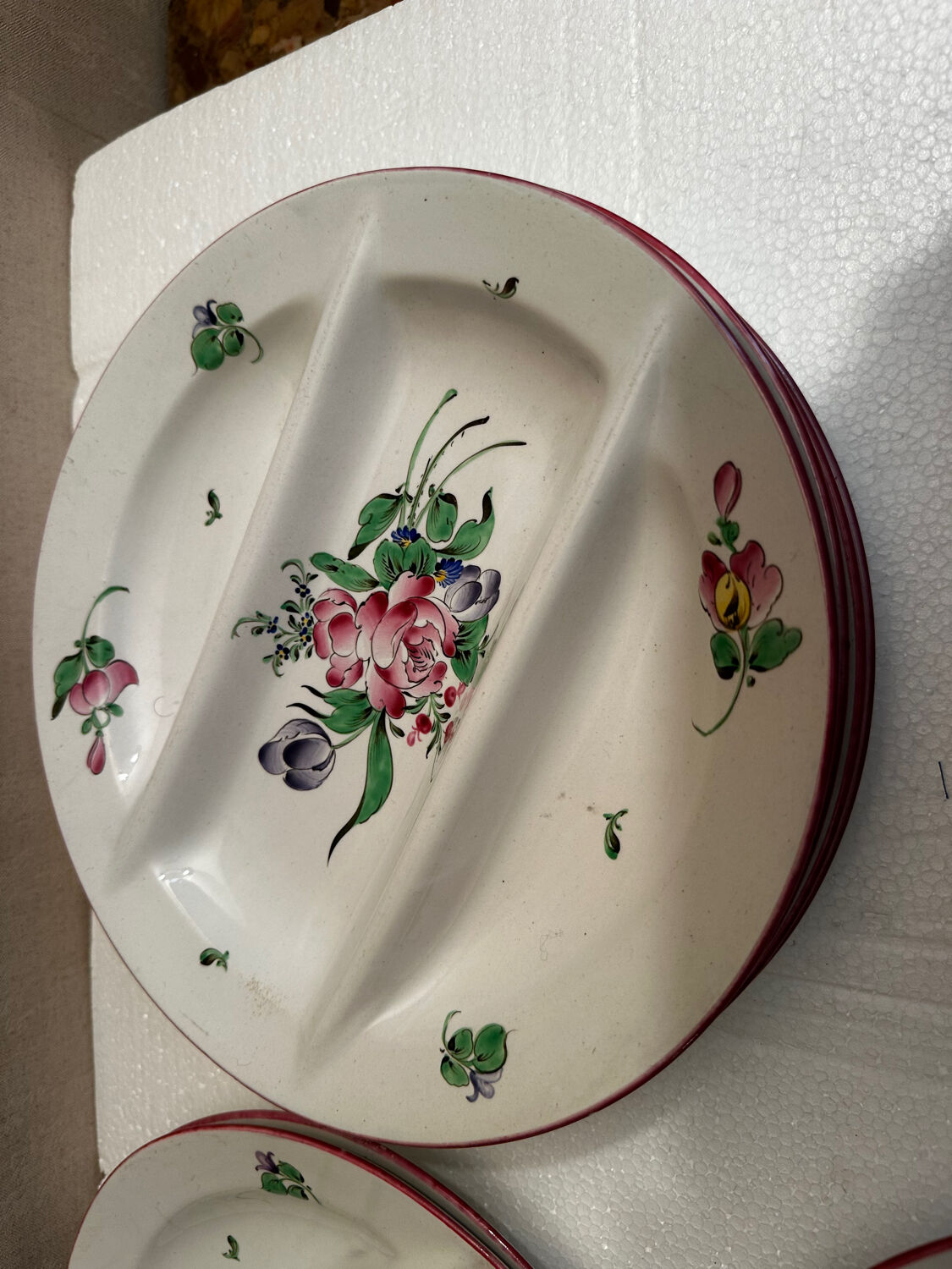 6 asparagus plates Luneville early 20th century